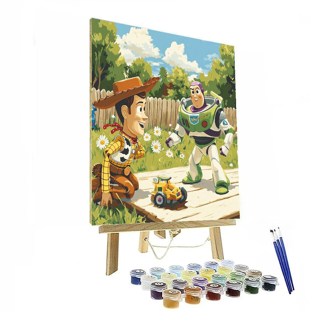 Woody and Buzz Backyard Rescue Disney Inspired - DIY Painting By Numbers Kit