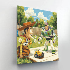 Woody and Buzz Backyard Rescue Disney Inspired - DIY Painting By Numbers Kit