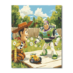 Woody and Buzz Backyard Rescue Disney Inspired - DIY Painting By Numbers Kit