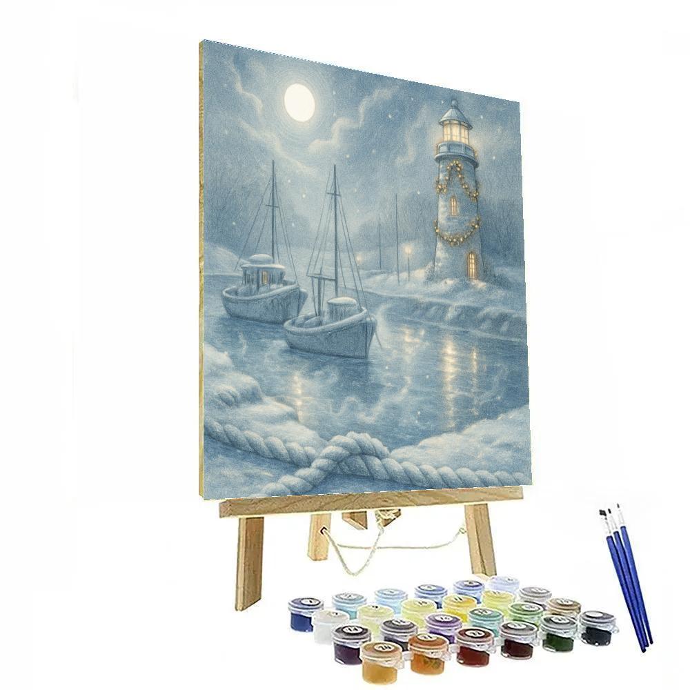 Fishermans Frosty Harbor - DIY Painting By Numbers Kit