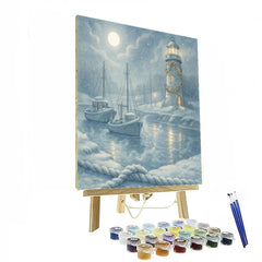 Fishermans Frosty Harbor - DIY Painting By Numbers Kit