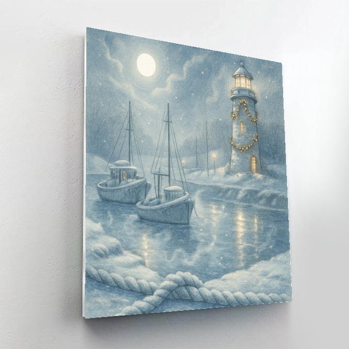 Fishermans Frosty Harbor - DIY Painting By Numbers Kit