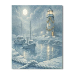 Fishermans Frosty Harbor - DIY Painting By Numbers Kit