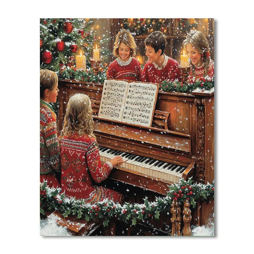 Garlands Around the Piano - DIY Painting By Numbers Kit