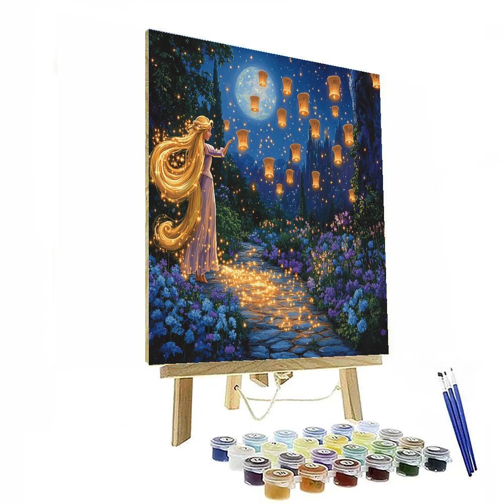 Rapunzel Lantern Garden Glow Disney Inspired - DIY Painting By Numbers Kit