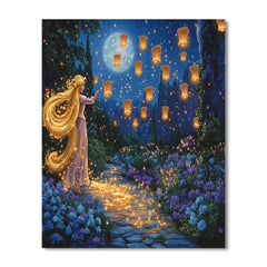 Rapunzel Lantern Garden Glow Disney Inspired - DIY Painting By Numbers Kit