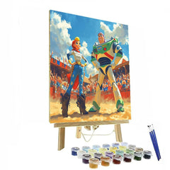 Buzz and Jessie's Rodeo Showdown Disney Inspired - DIY Painting By Numbers Kit