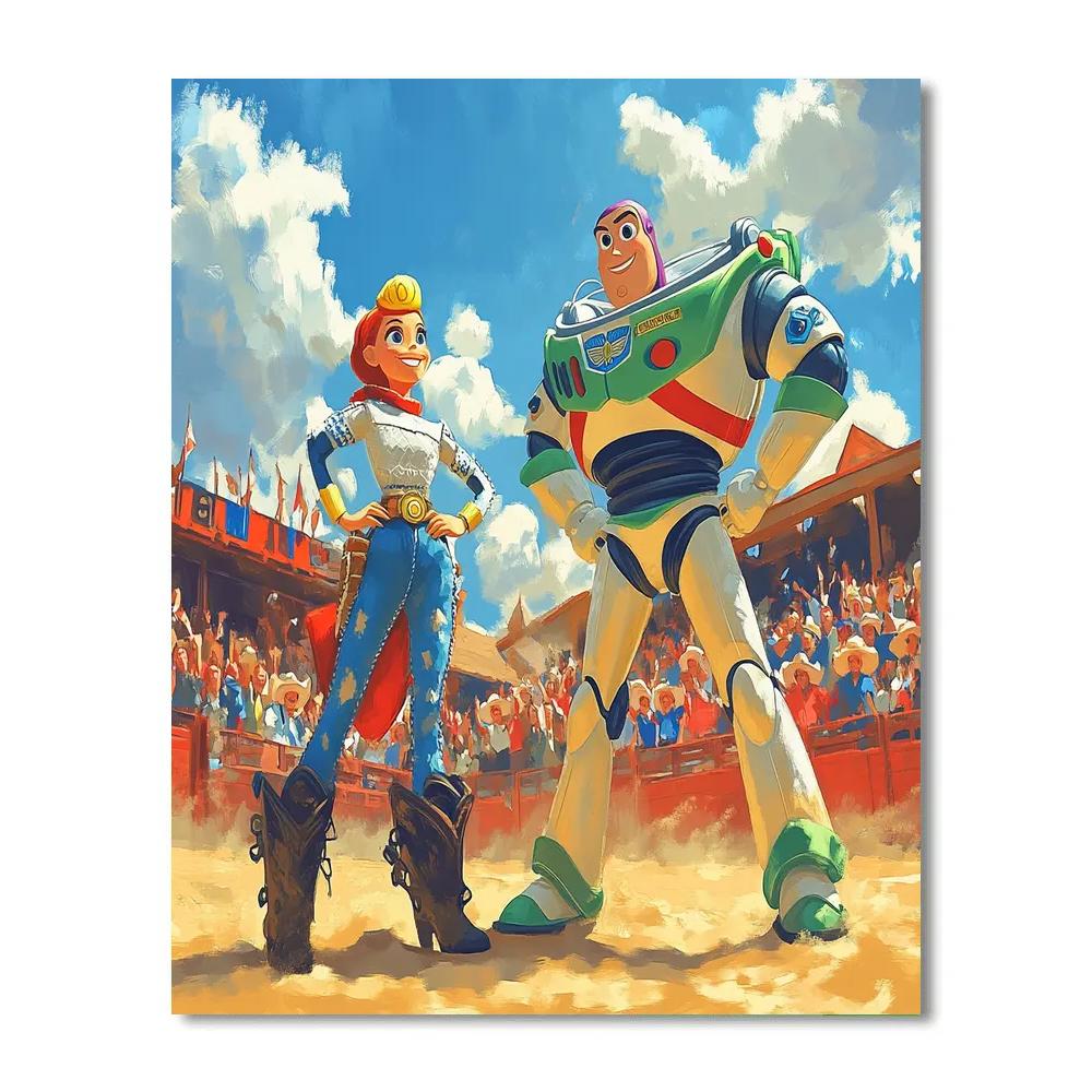 Buzz and Jessie's Rodeo Showdown Disney Inspired - DIY Painting By Numbers Kit