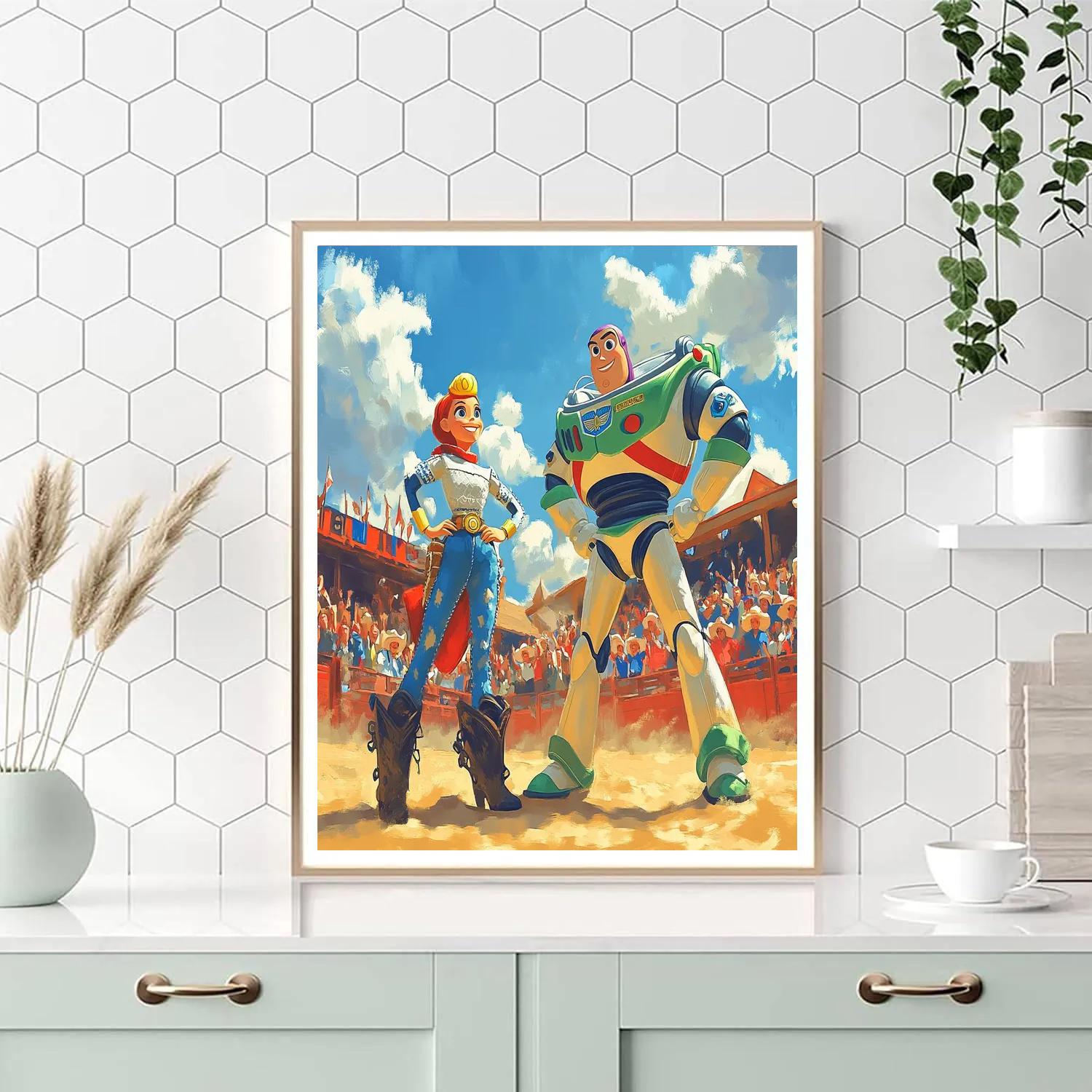 Buzz and Jessie's Rodeo Showdown Disney Inspired - DIY Painting By Numbers Kit