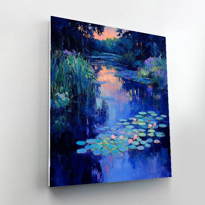 Claude Monet Inspired Garden Pond In Late Evening - DIY Painting By Numbers Kit
