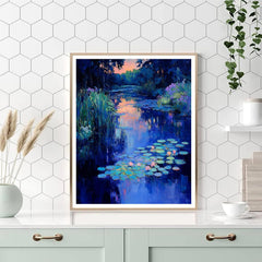 Claude Monet Inspired Garden Pond In Late Evening - DIY Painting By Numbers Kit