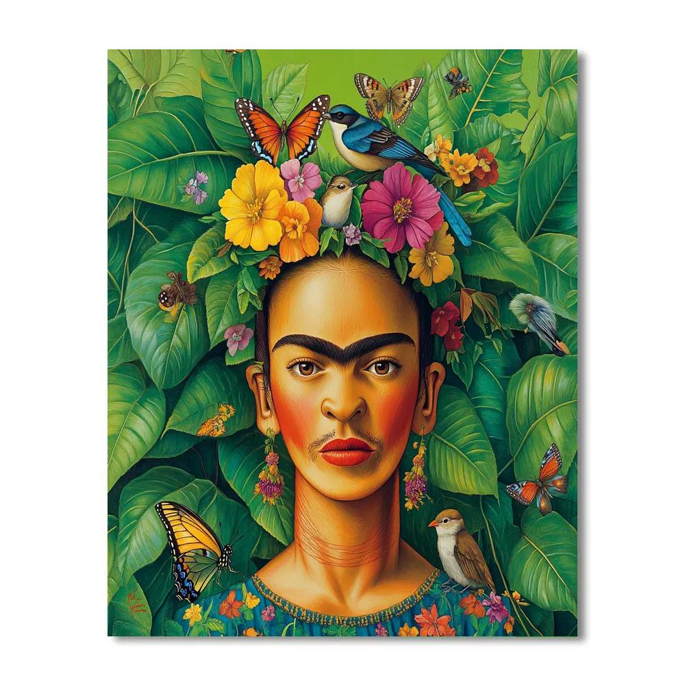 Frida Kahlo Inspired Flower Crown Forest Spirit - DIY Painting By Numbers Kit