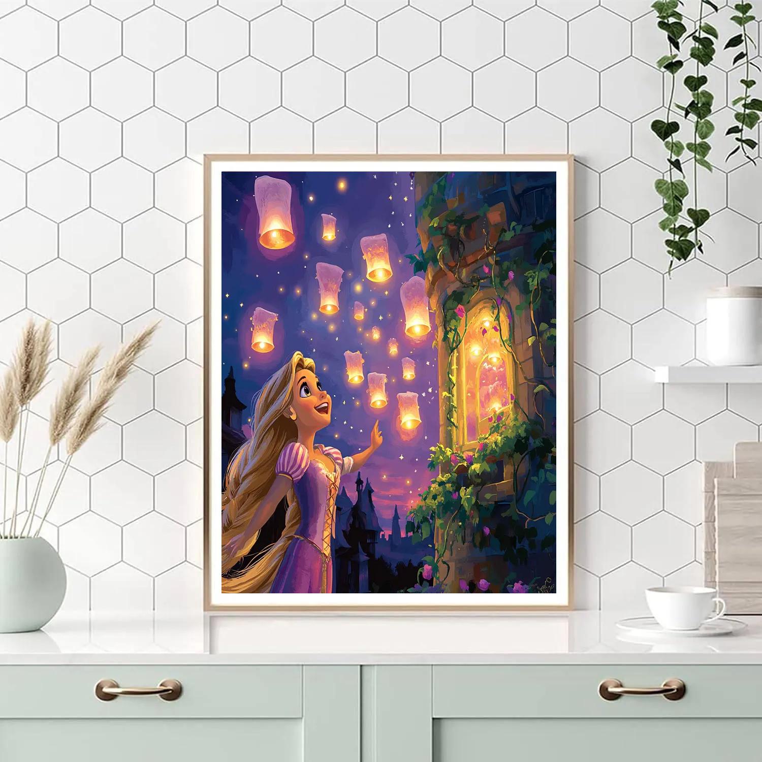 Rapunzel's Tower Lantern Surprise Disney Inspired - DIY Painting By Numbers Kit
