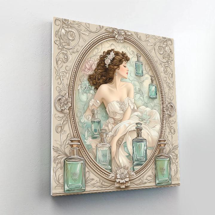 Alphonse Mucha Inspired Perfume Bottles Muse - DIY Painting By Numbers Kit