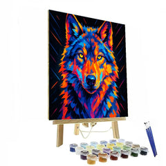 Prismatic Thunder Wolf Gaze - DIY Painting By Numbers Kit