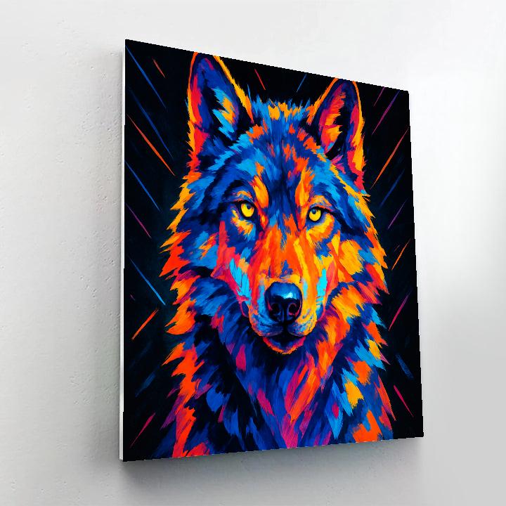 Prismatic Thunder Wolf Gaze - DIY Painting By Numbers Kit