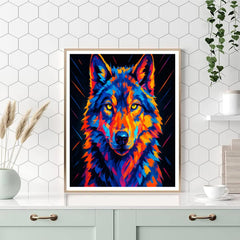 Prismatic Thunder Wolf Gaze - DIY Painting By Numbers Kit