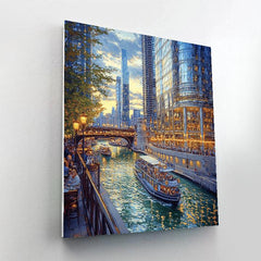 Chicago Riverwalk Architecture Chicago United States - DIY Painting By Numbers Kit