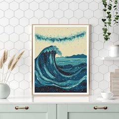 Hokusai Inspired Great Wave Of Starlight - DIY Painting By Numbers Kit