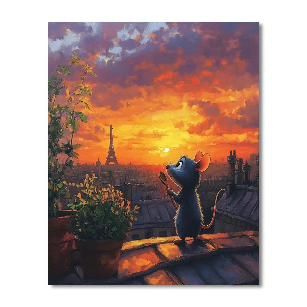 Remy Rooftop Cooking Dream - Disney Inspired - DIY Painting By Numbers Kit