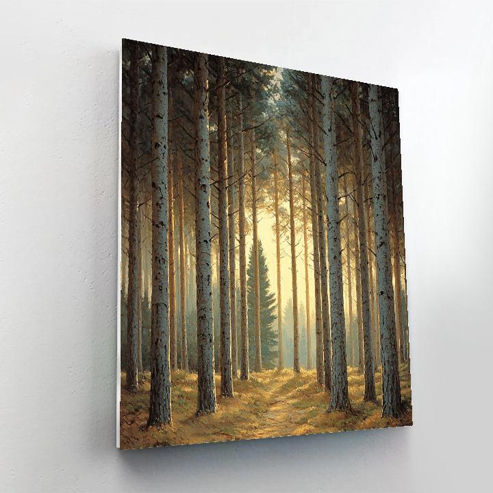 Leonardo da Vinci Inspired Silence of Tall Pines - DIY Painting By Numbers Kit