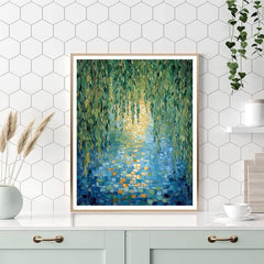 Claude Monet Inspired Reflections Beneath Willow Branches - DIY Painting By Numbers Kit