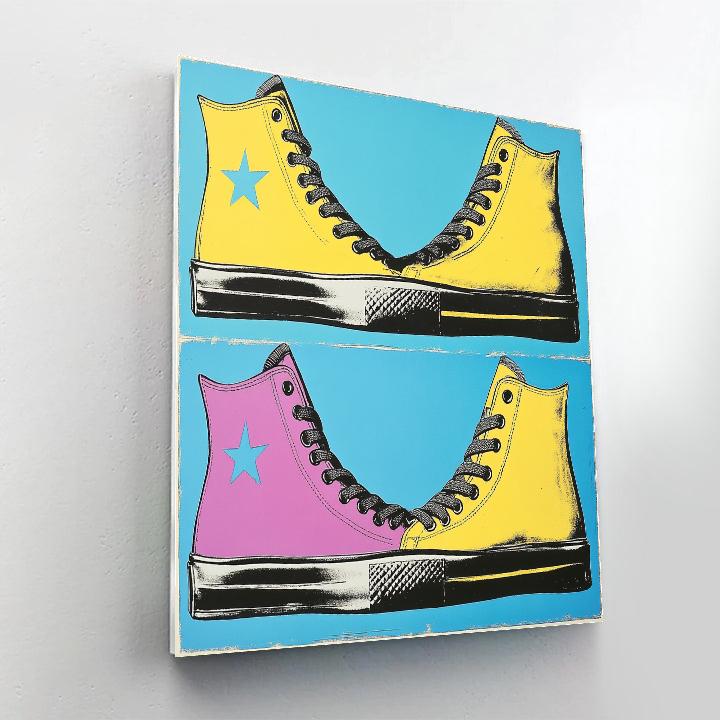 Andy Warhol Inspired Neon Sneakers - DIY Painting By Numbers Kit