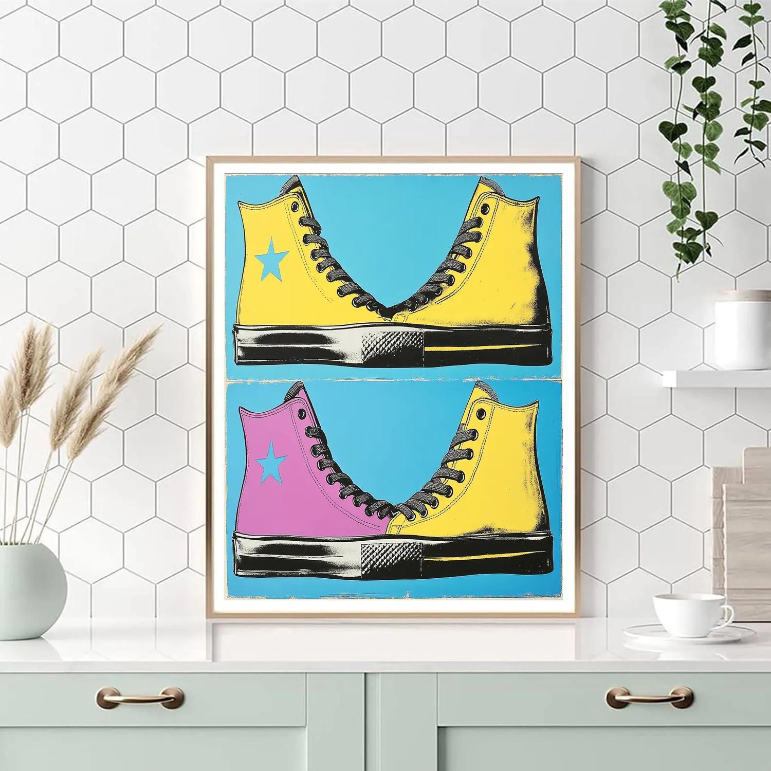 Andy Warhol Inspired Neon Sneakers - DIY Painting By Numbers Kit