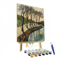 Egon Schiele Inspired Bare Trees by River - DIY Painting By Numbers Kit