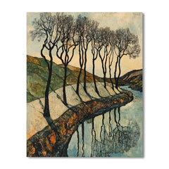 Egon Schiele Inspired Bare Trees by River - DIY Painting By Numbers Kit