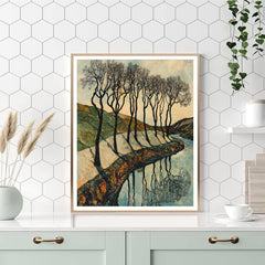 Egon Schiele Inspired Bare Trees by River - DIY Painting By Numbers Kit
