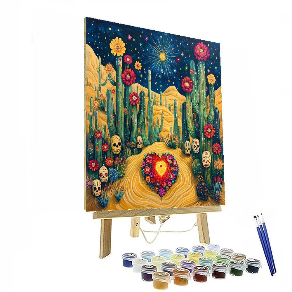 Frida Kahlo Inspired Desert Soul of Prickly Dreams - DIY Painting By Numbers Kit