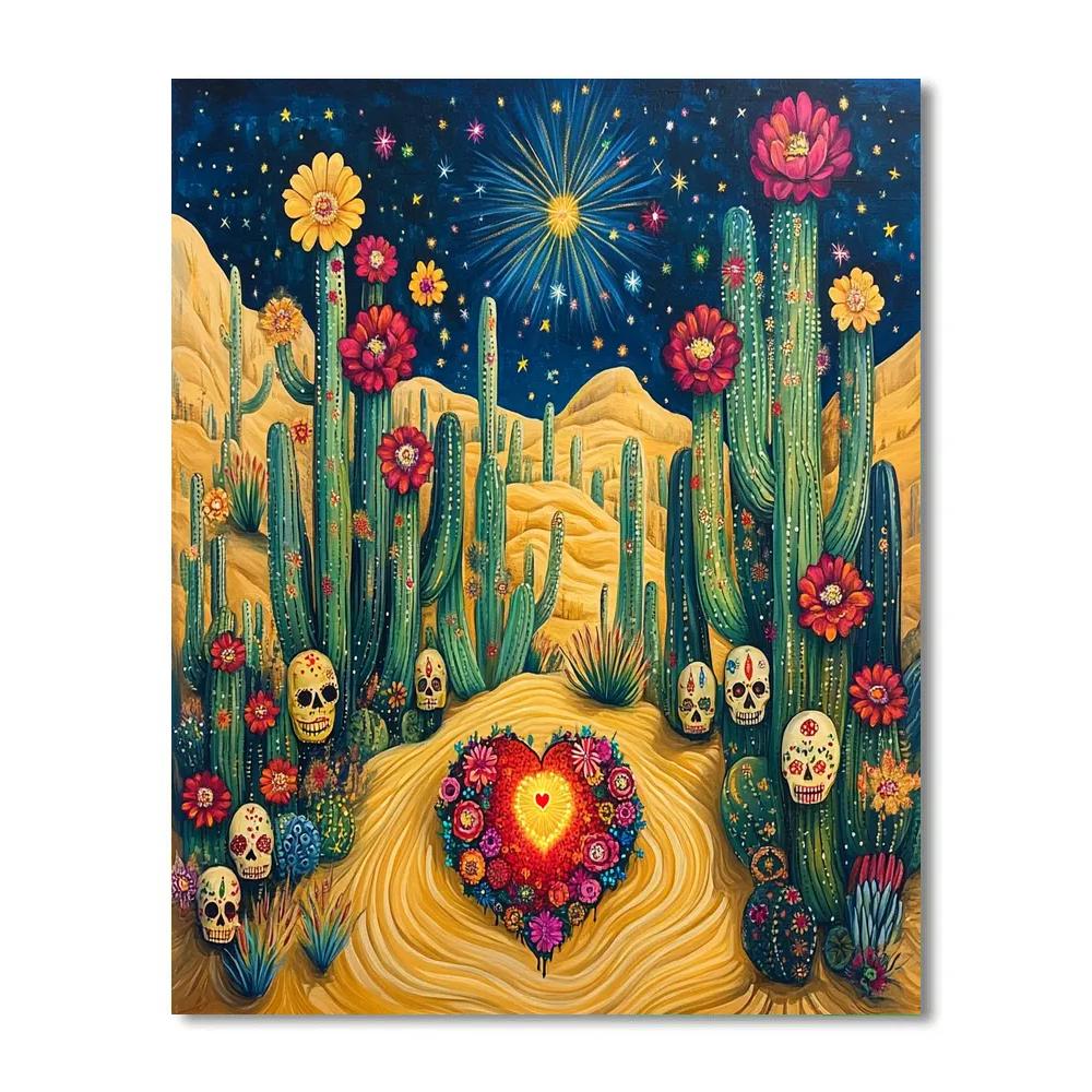 Frida Kahlo Inspired Desert Soul of Prickly Dreams - DIY Painting By Numbers Kit