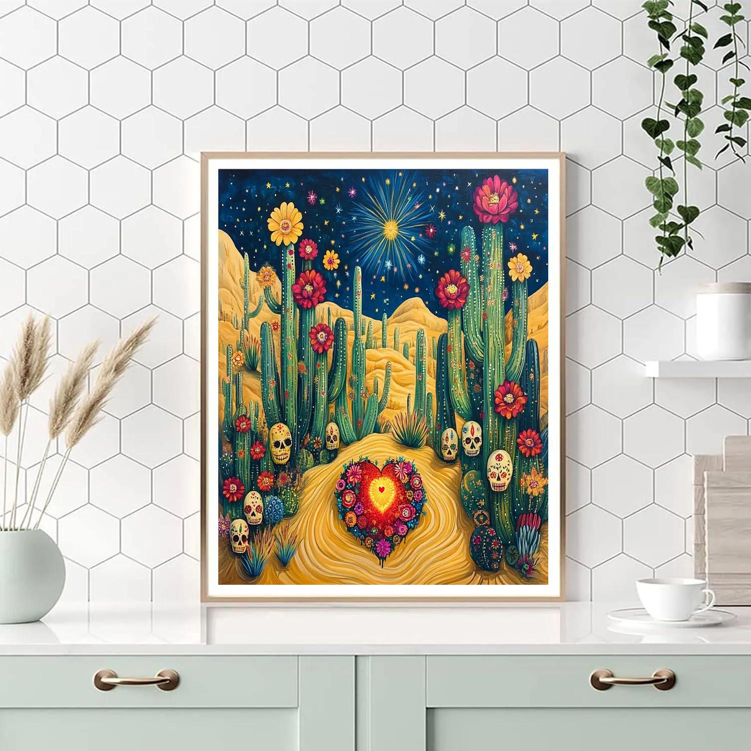 Frida Kahlo Inspired Desert Soul of Prickly Dreams - DIY Painting By Numbers Kit