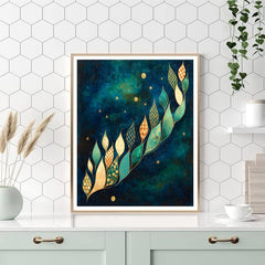 Gustav Klimt Inspired Celestial Tide of Golden Leaves - DIY Painting By Numbers Kit