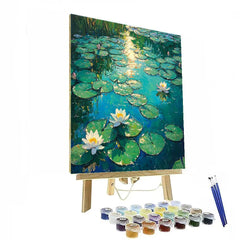 Claude Monet Inspired Lily Pond Emerald Noon Glare - DIY Painting By Numbers Kit