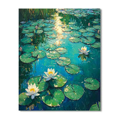 Claude Monet Inspired Lily Pond Emerald Noon Glare - DIY Painting By Numbers Kit