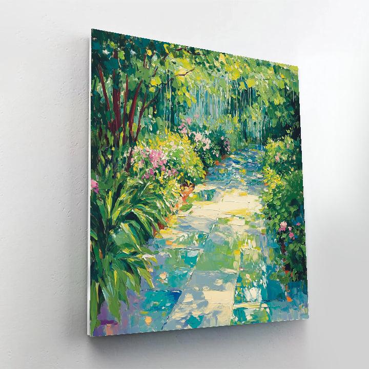 Claude Monet Inspired Spring Rain Garden Fresh Greens - DIY Painting By Numbers Kit