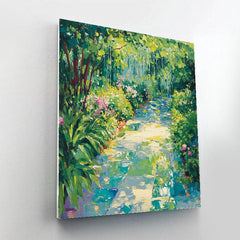 Claude Monet Inspired Spring Rain Garden Fresh Greens - DIY Painting By Numbers Kit