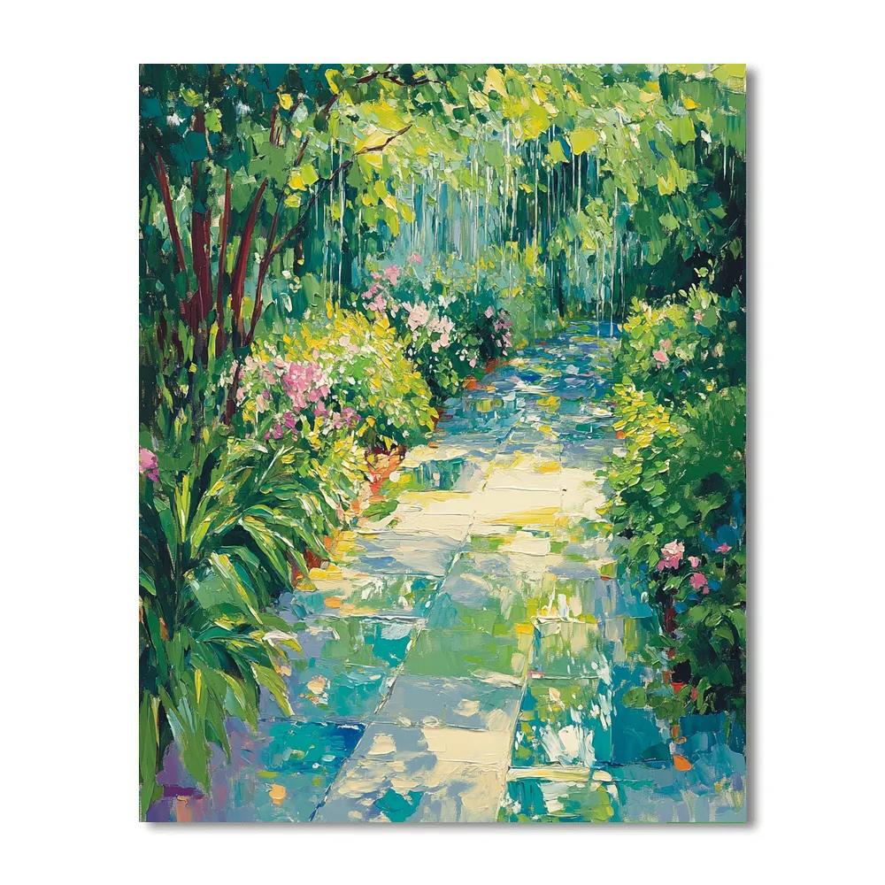 Claude Monet Inspired Spring Rain Garden Fresh Greens - DIY Painting By Numbers Kit