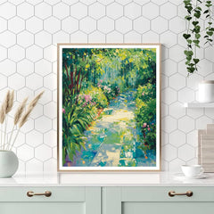 Claude Monet Inspired Spring Rain Garden Fresh Greens - DIY Painting By Numbers Kit
