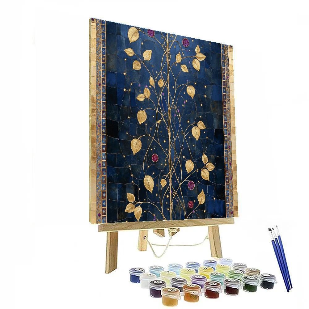 Gustav Klimt Inspired Celestial Vine Tapestry - DIY Painting By Numbers Kit