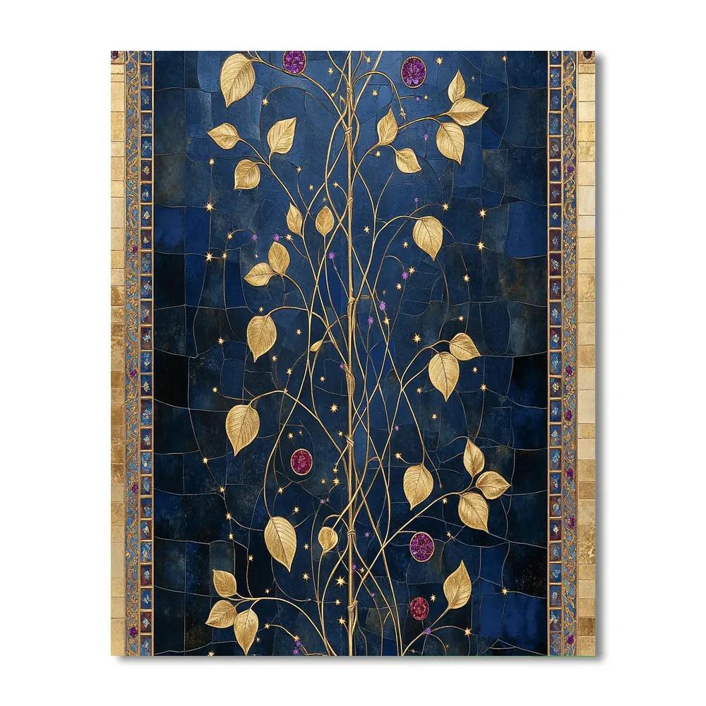 Gustav Klimt Inspired Celestial Vine Tapestry - DIY Painting By Numbers Kit