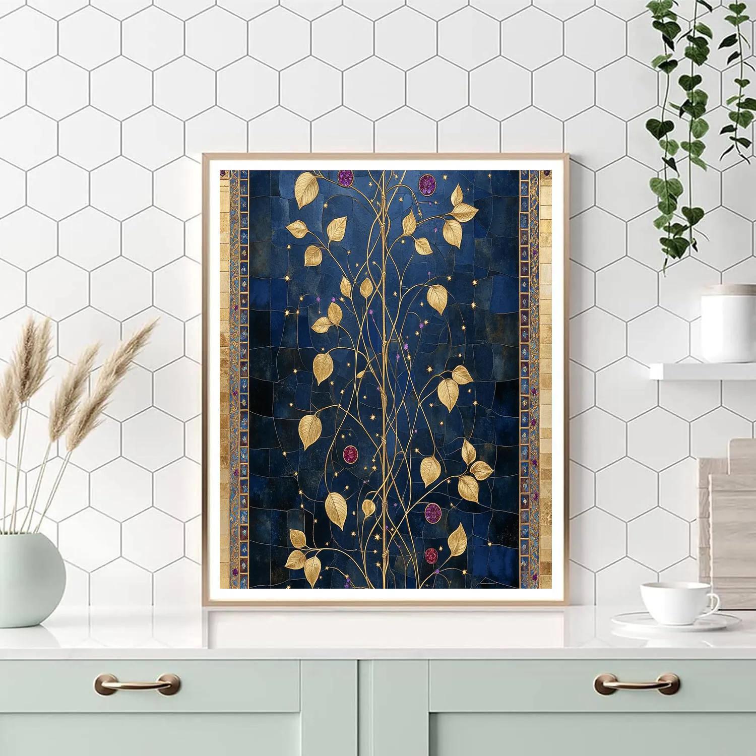 Gustav Klimt Inspired Celestial Vine Tapestry - DIY Painting By Numbers Kit