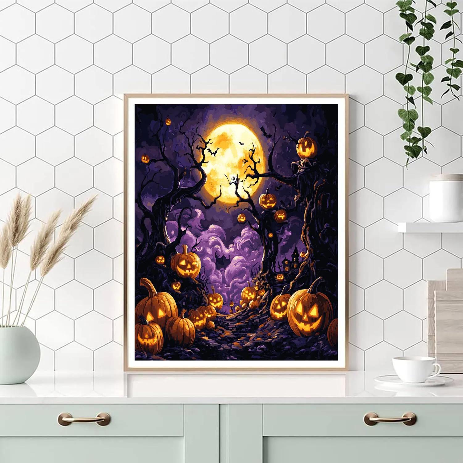 Jack Skellington's Fun Halloween Festival Disney Inspired - DIY Painting By Numbers Kit