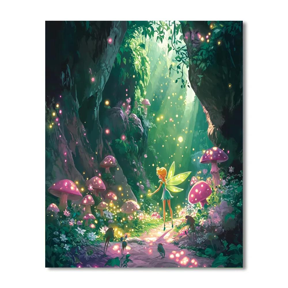Tinker Bell's Secret Fairy Glade Disney Inspired - DIY Painting By Numbers Kit