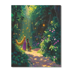 Rapunzel and Pascal's Magical Forest Stroll Disney Inspired - DIY Painting By Numbers Kit