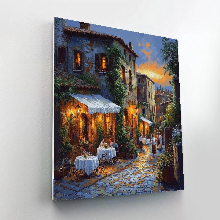 Street Cafes in Trastevere Rome Italy - DIY Painting By Numbers Kit