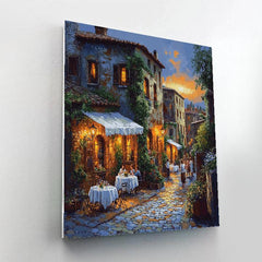 Street Cafes in Trastevere Rome Italy - DIY Painting By Numbers Kit