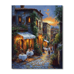 Street Cafes in Trastevere Rome Italy - DIY Painting By Numbers Kit